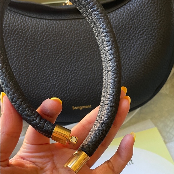 Songmont Luna Onyx Shoulder Bag with Gold Accents - Picture 10 of 14